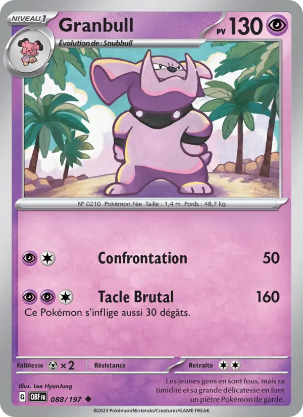 Granbull — carte 088 de l’extension Flammes Obsidiennes