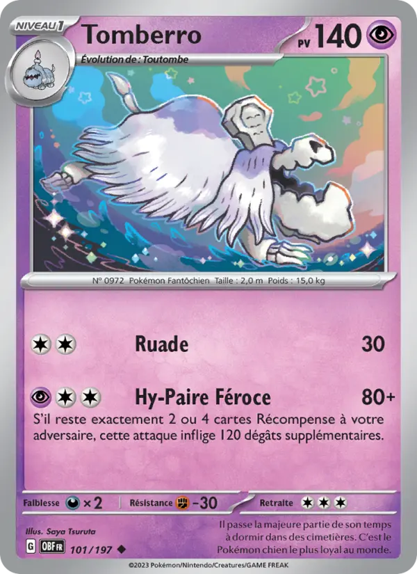 Tomberro — carte 101 de l’extension Flammes Obsidiennes