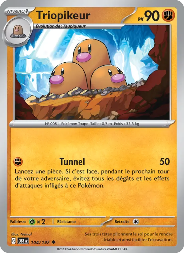 Triopikeur — carte 104 de l’extension Flammes Obsidiennes