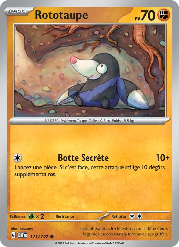 Rototaupe — carte 111 de l’extension Flammes Obsidiennes