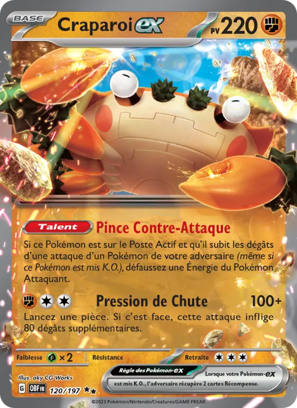 Craparoi-ex — carte 120 de l’extension Flammes Obsidiennes