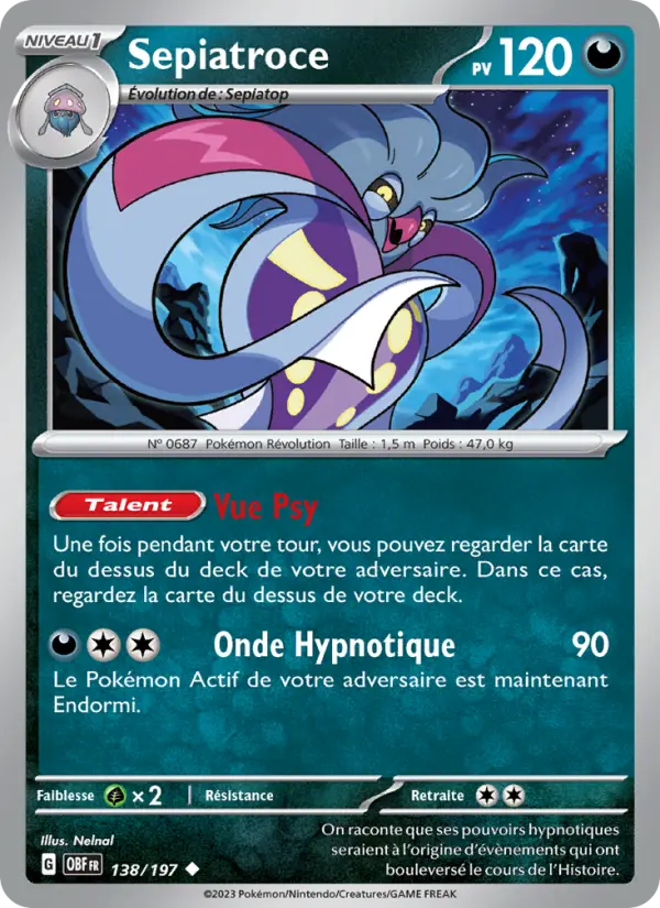 Sepiatroce — carte 138 de l’extension Flammes Obsidiennes