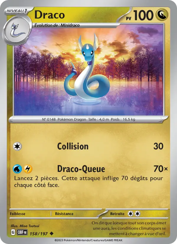 Draco — carte 158 de l’extension Flammes Obsidiennes