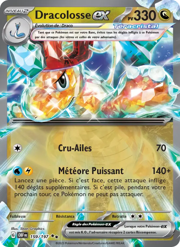 Dracolosse-ex — carte 159 de l’extension Flammes Obsidiennes