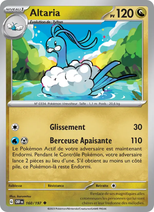 Altaria — carte 160 de l’extension Flammes Obsidiennes