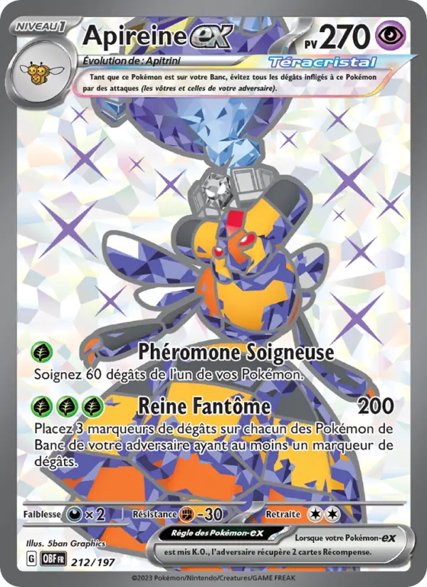 Apireine-ex — carte 212 de l’extension Flammes Obsidiennes