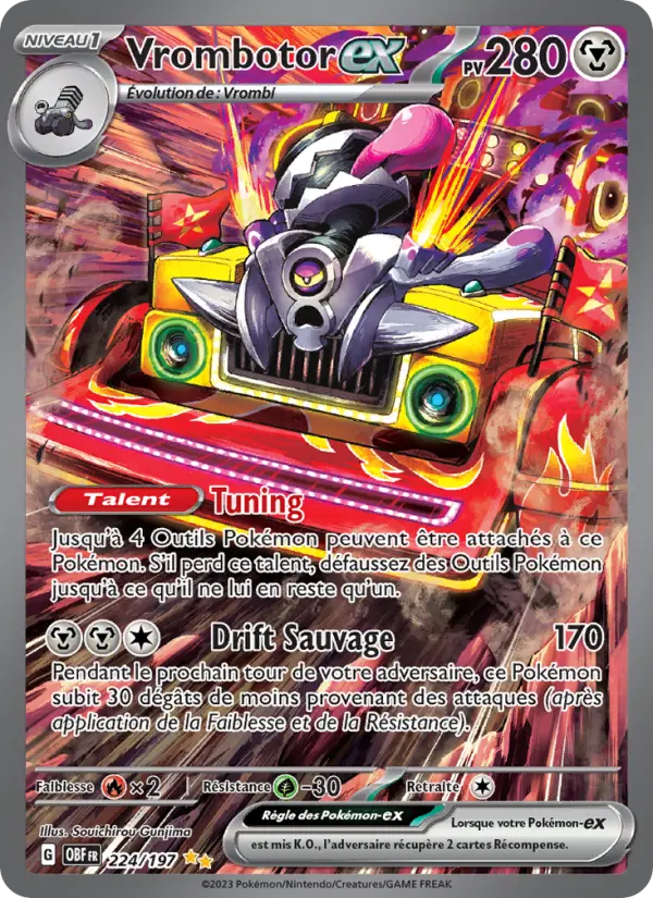 Vrombotor-ex — carte 224 de l’extension Flammes Obsidiennes