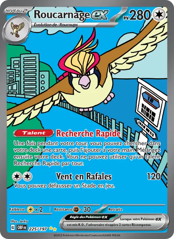 Roucarnage-ex — carte 225 de l’extension Flammes Obsidiennes