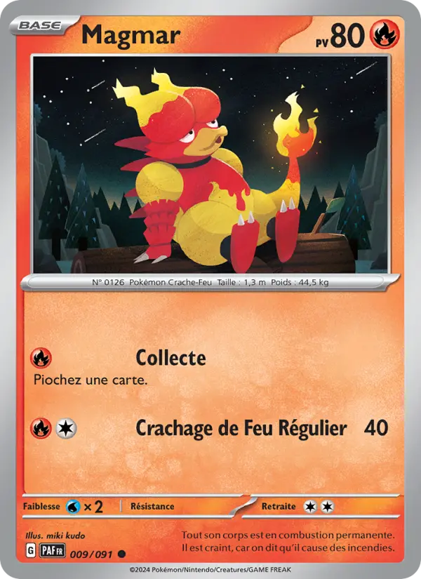 Magmar — carte 009 de l’extension Destinées de Paldea