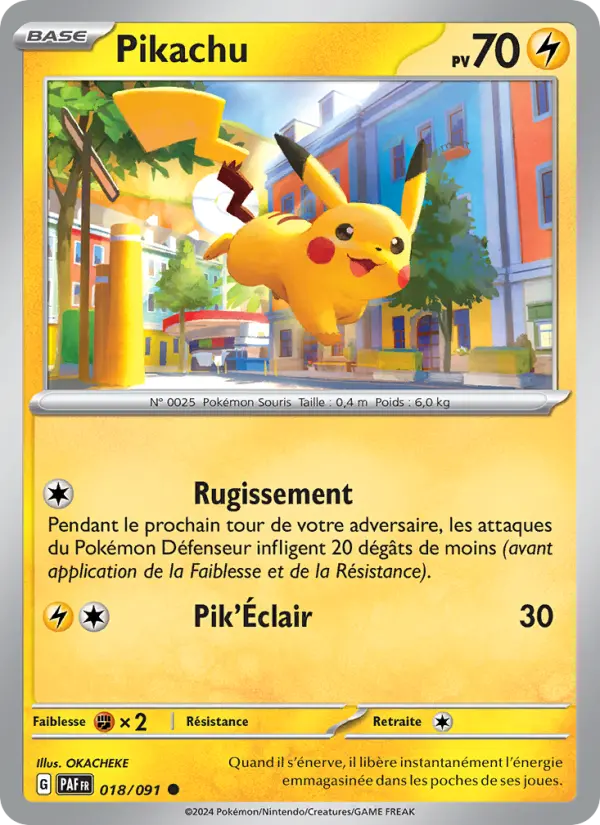 Pikachu — carte 018 de l’extension Destinées de Paldea