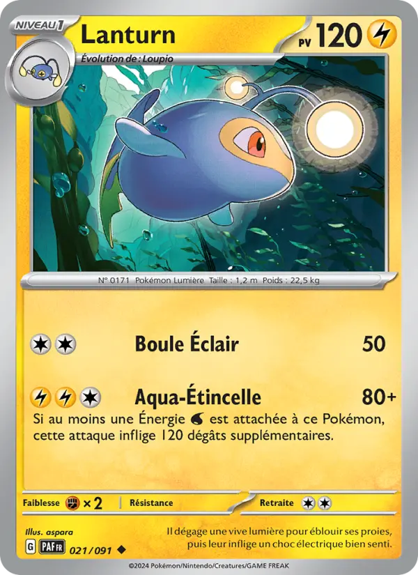 Lanturn — carte 021 de l’extension Destinées de Paldea