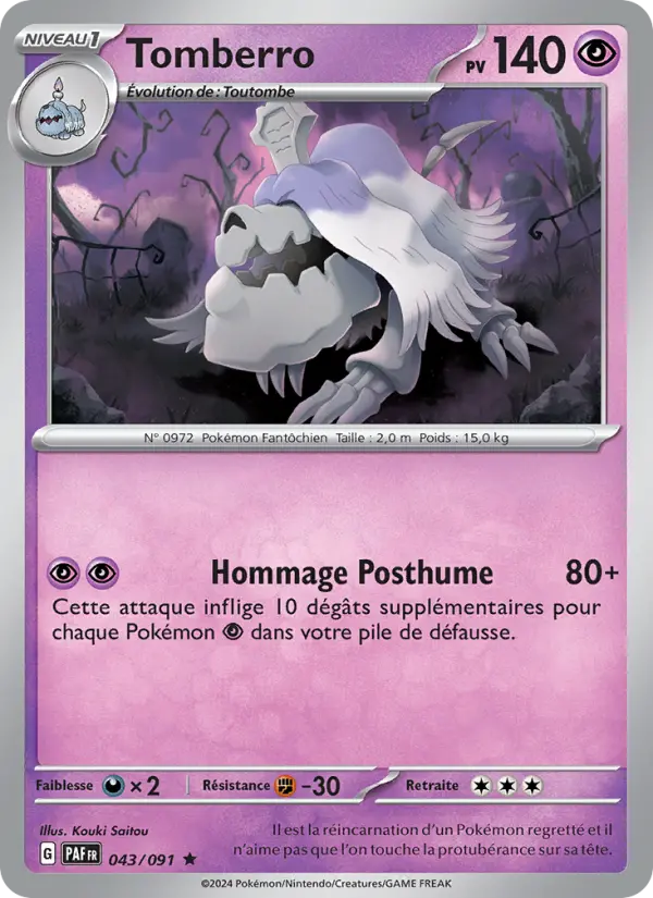 Tomberro — carte 043 de l’extension Destinées de Paldea