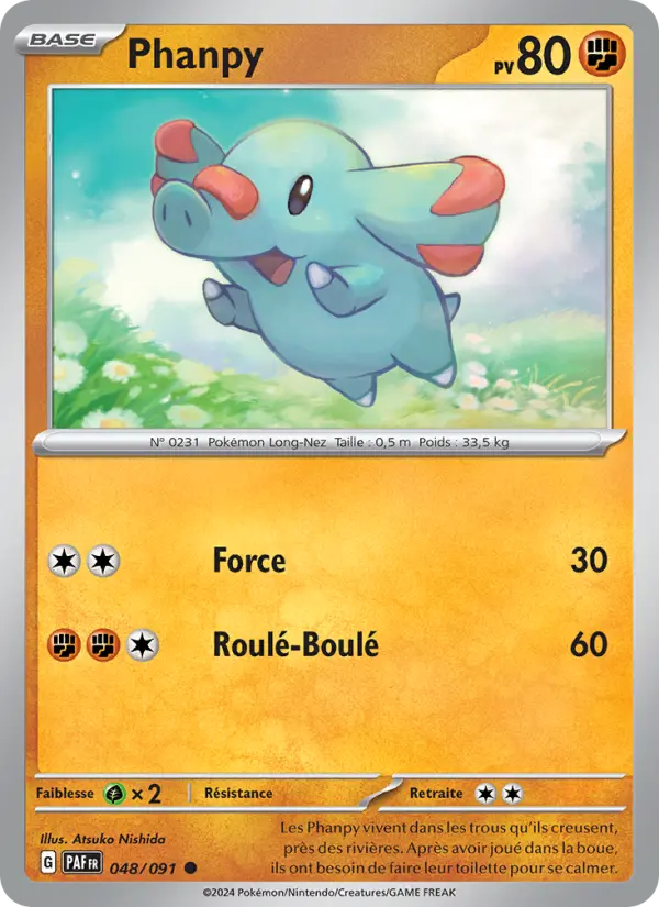 Phanpy — carte 048 de l’extension Destinées de Paldea