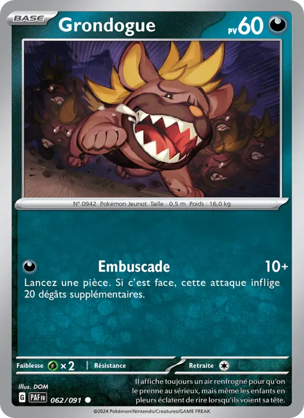 Grondogue — carte 062 de l’extension Destinées de Paldea