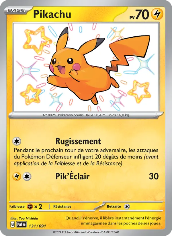 Pikachu — carte 131 de l’extension Destinées de Paldea