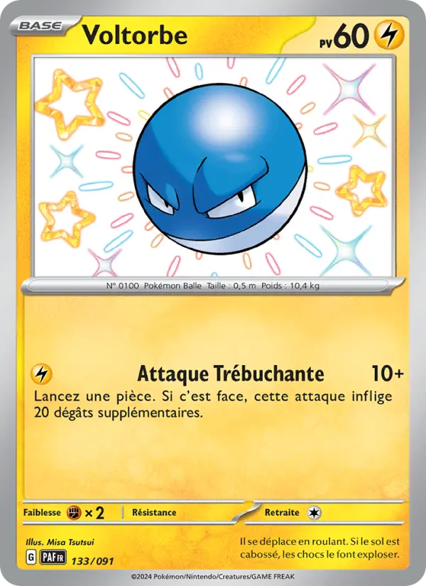 Voltorbe — carte 133 de l’extension Destinées de Paldea