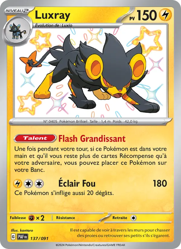 Luxray — carte 137 de l’extension Destinées de Paldea
