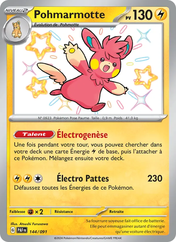Pohmarmotte — carte 144 de l’extension Destinées de Paldea