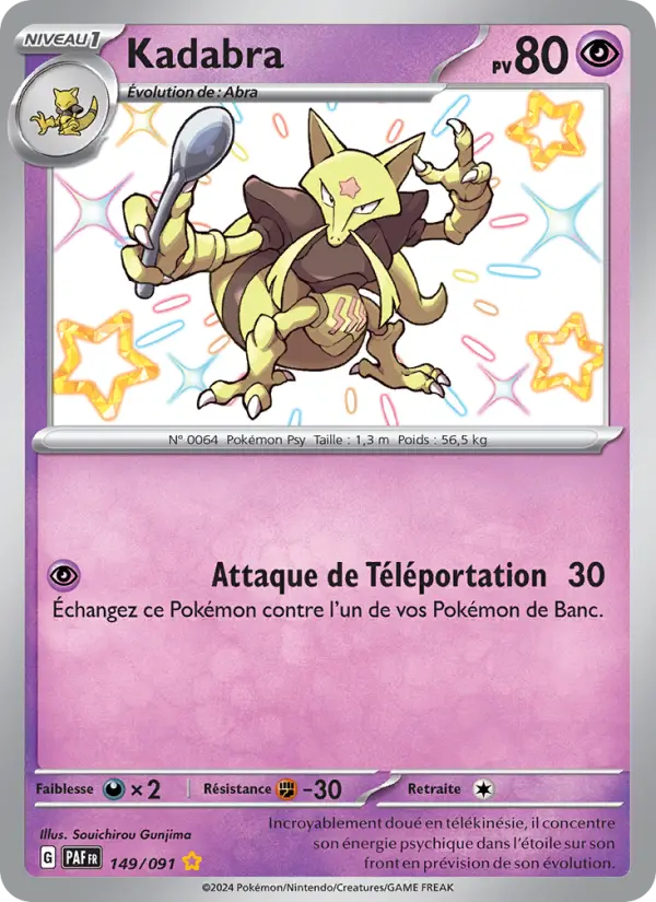 Kadabra — carte 149 de l’extension Destinées de Paldea