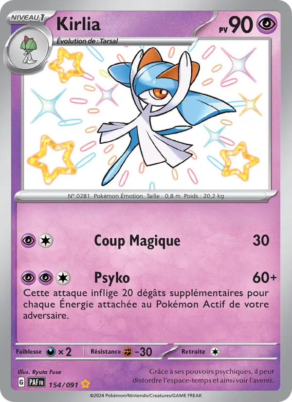 Kirlia — carte 154 de l’extension Destinées de Paldea