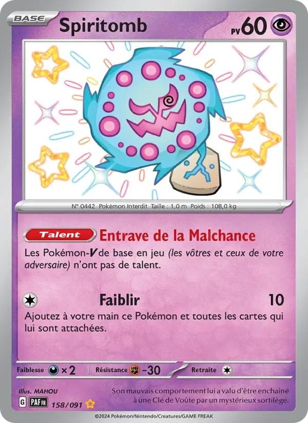 Spiritomb — carte 158 de l’extension Destinées de Paldea