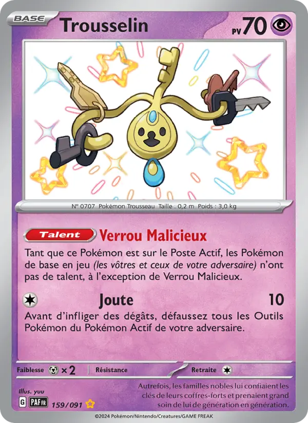 Trousselin — carte 159 de l’extension Destinées de Paldea