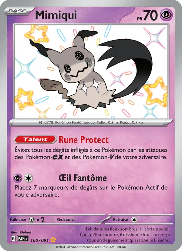 Mimiqui — carte 160 de l’extension Destinées de Paldea