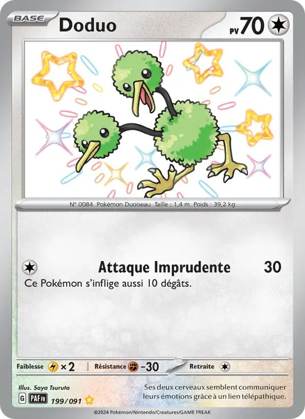 Doduo — carte 199 de l’extension Destinées de Paldea