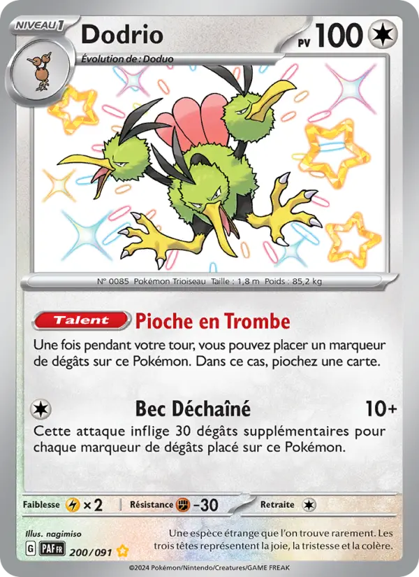 Dodrio — carte 200 de l’extension Destinées de Paldea