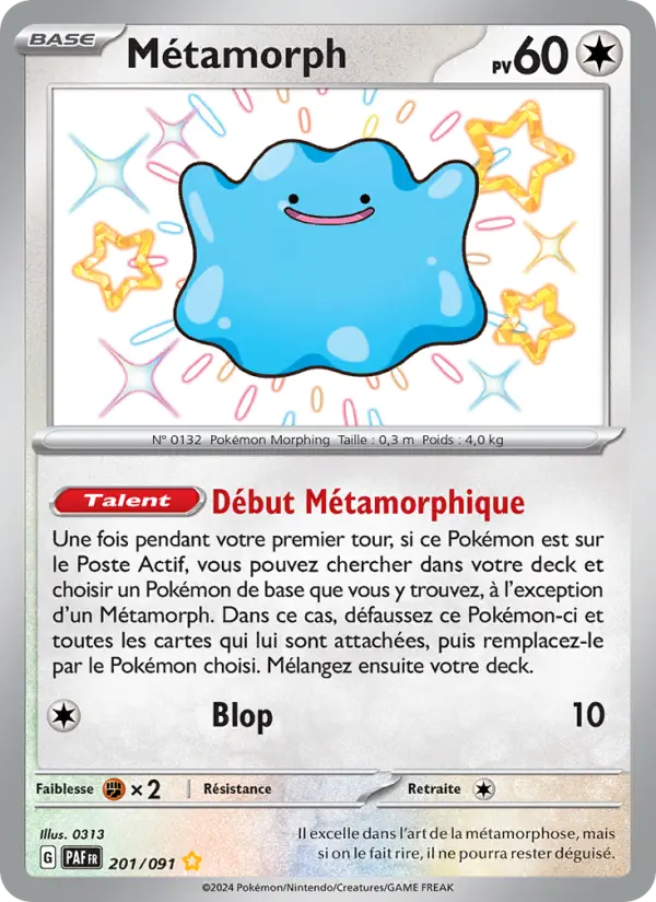 Métamorph — carte 201 de l’extension Destinées de Paldea