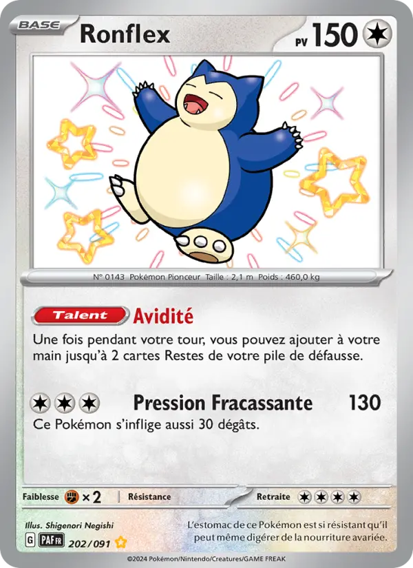 Ronflex — carte 202 de l’extension Destinées de Paldea