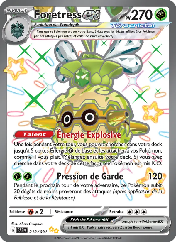 Foretress-ex — carte 212 de l’extension Destinées de Paldea