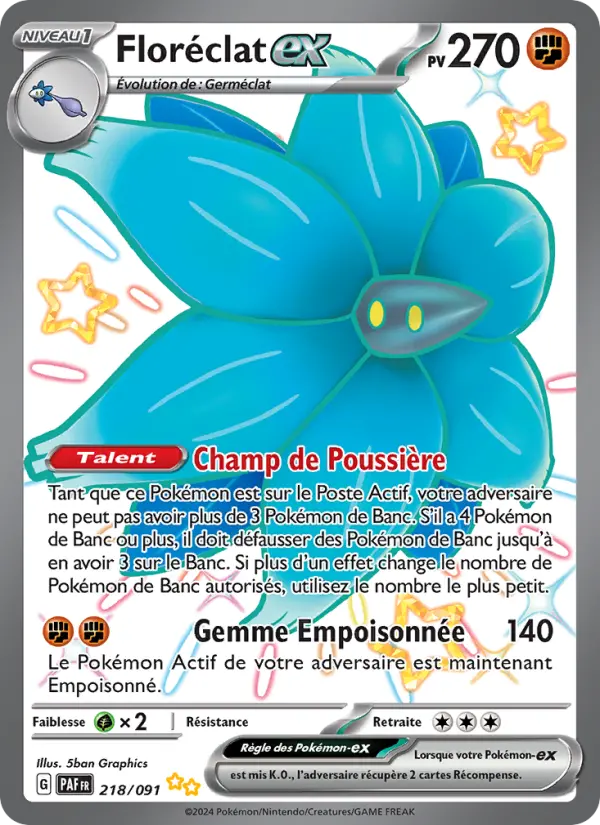 Floréclat-ex — carte 218 de l’extension Destinées de Paldea