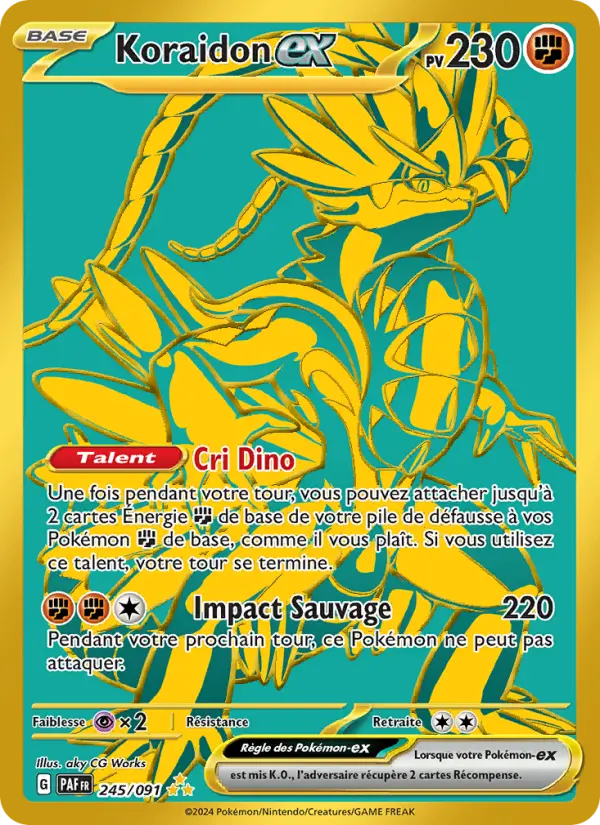 Koraidon-ex — carte 245 de l’extension Destinées de Paldea