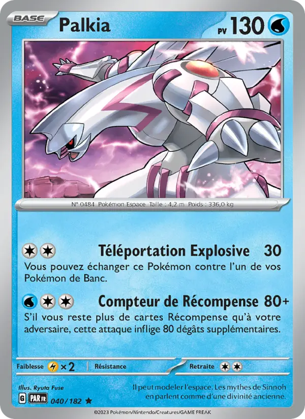 Palkia — carte 040 de l’extension Faille Paradoxe