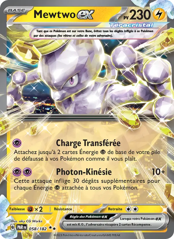 Mewtwo-ex — carte 058 de l’extension Faille Paradoxe