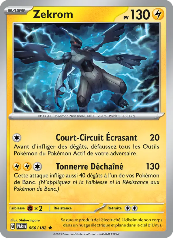 Zekrom — carte 066 de l’extension Faille Paradoxe