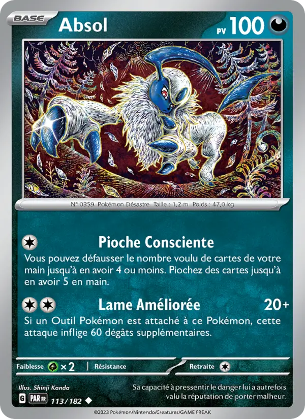 Absol — carte 113 de l’extension Faille Paradoxe