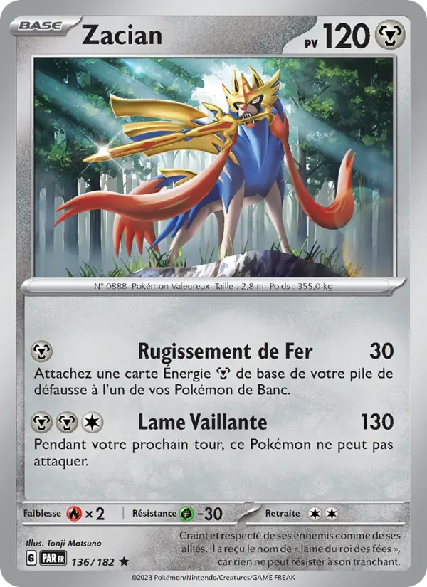 Zacian — carte 136 de l’extension Faille Paradoxe