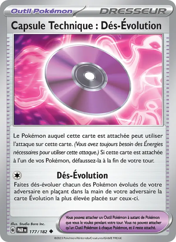 Capsule Technique : Dés-Évolution — carte 177 de l’extension Faille Paradoxe