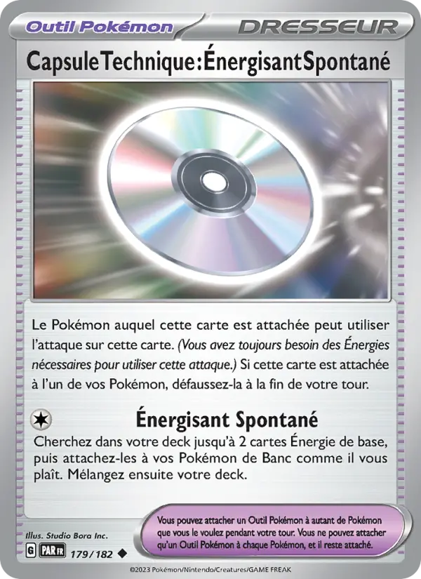 Capsule Technique : Énergisant Spontané — carte 179 de l’extension Faille Paradoxe