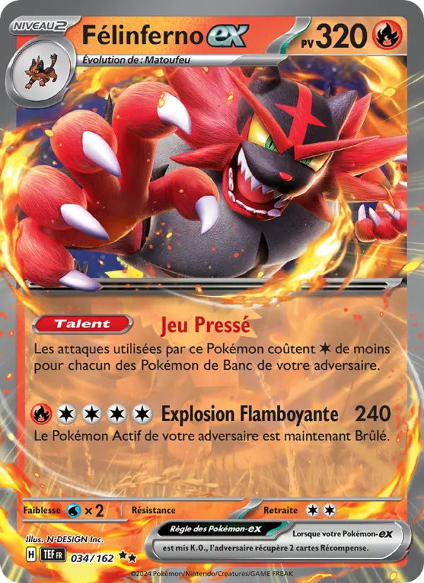 Félinferno-ex — carte 034 de l’extension Forces Temporelles