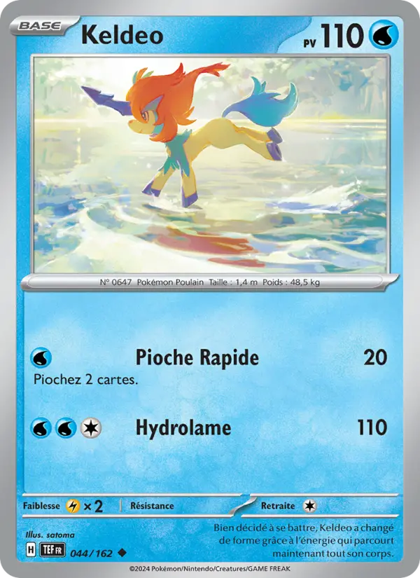 Keldeo — carte 044 de l’extension Forces Temporelles