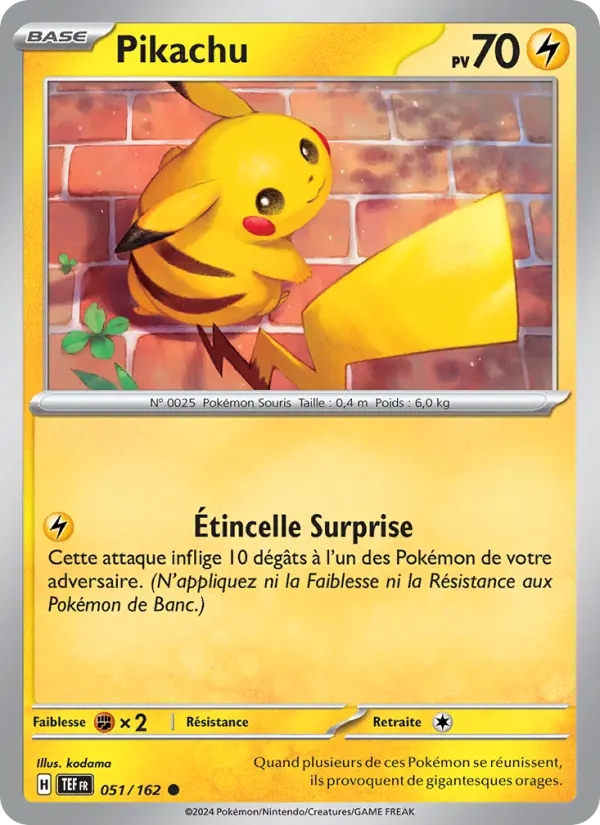 Pikachu — carte 051 de l’extension Forces Temporelles