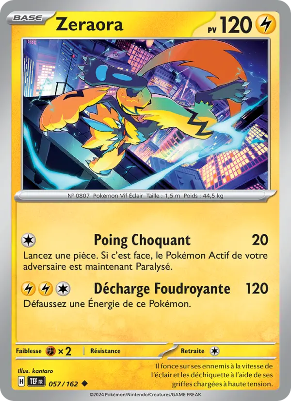 Zeraora — carte 057 de l’extension Forces Temporelles