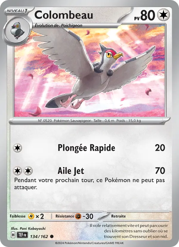 Colombeau — carte 134 de l’extension Forces Temporelles