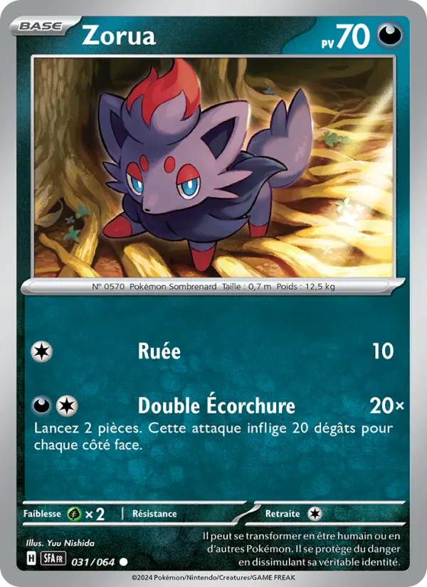 Zorua — carte 031 de l’extension Fable Nébuleuse