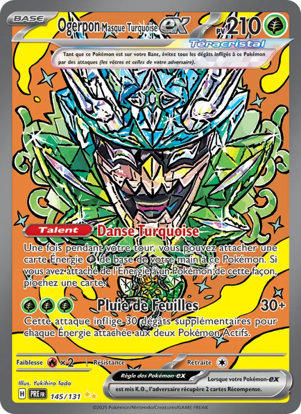 Ogerpon Masque Turquoise-ex — carte 145 de l’extension Évolutions Prismatiques