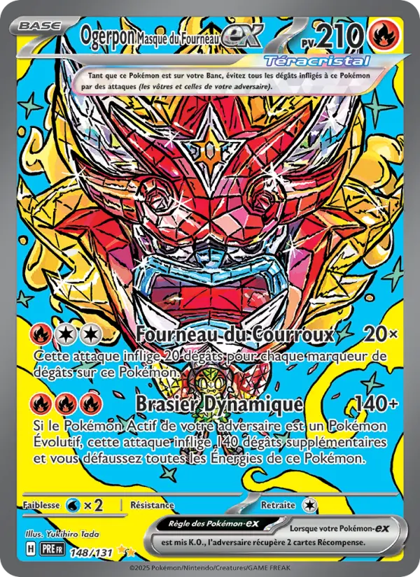 Ogerpon Masque du Fourneau-ex — carte 148 de l’extension Évolutions Prismatiques