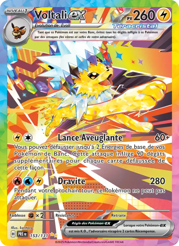 Voltali-ex — carte 153 de l’extension Évolutions Prismatiques